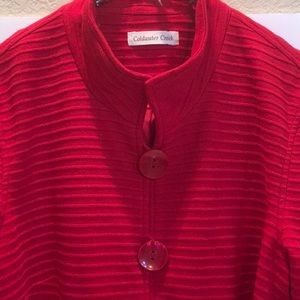 COLDWATER CREEK RED RED RED Cotton SPANDEX JACKET